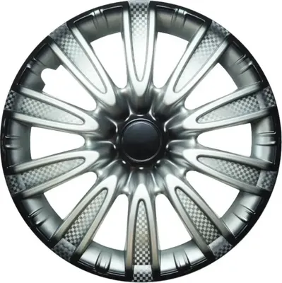 Набор колпаков LION Торнадо 15" карбон пруж. LW1525 (2шт, серебристо-черный)