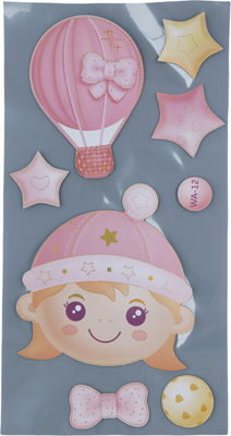 Наклейка на стену Sima-Land Малышка в розовом 10879624