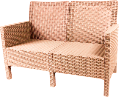 Диван садовый ВПМ Ротанг 2-х местный / 6199881 (капучино)