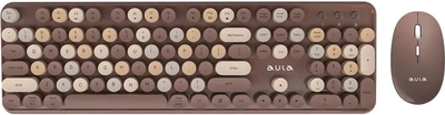 Комплект клавиатура и мышь Aula AC306 (кофейный)