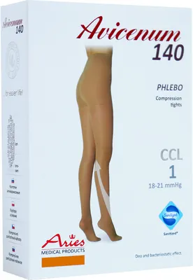 Колготки компрессионные Aries Avicenum Phlebo 140 тонкие с закрытым носком / 8030 (S, normal)