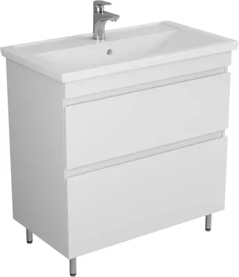 Тумба с умывальником Uncoria Арно 80 + Kirovit Фостер 80 (белый)