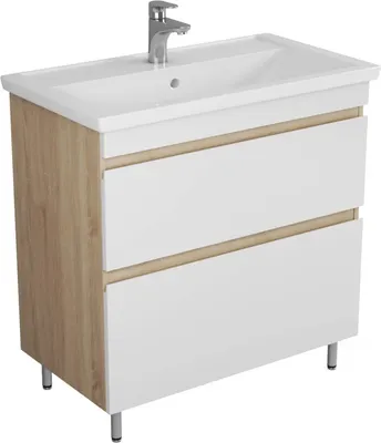 Тумба с умывальником Uncoria Арно 80 + Kirovit Фостер 80 (дуб сонома)