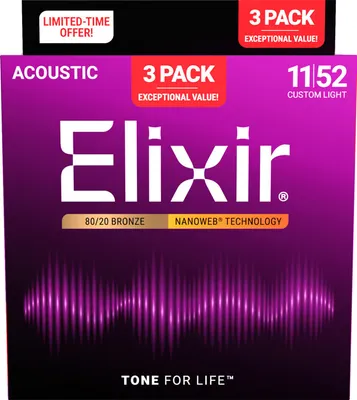 Струны для акустической гитары Elixir Strings 16564 11-52 Bonus Set