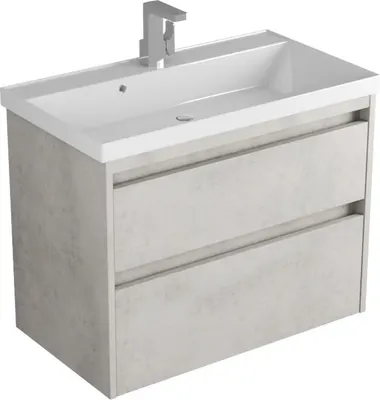 Тумба с умывальником Veneciana Muskat 80 + Florentina Астория 800 (светлый камень/белый)