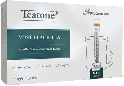 Чай пакетированный Teatone Черный С мятой (100пак)