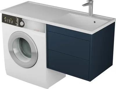 Тумба с умывальником Veneciana Nera 55 с 2-мя ящиками + Paola Magenta 1200 R (индиго)