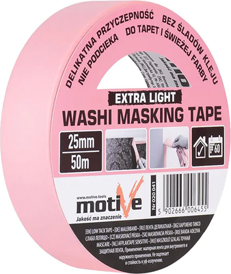 Лента малярная Motive Washi Extra Light 25мм / 020041 (50м)