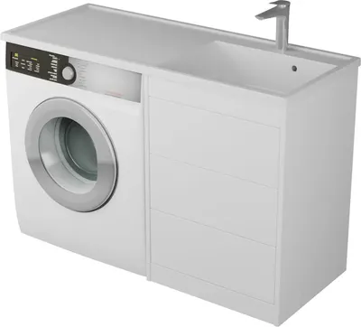 Тумба с умывальником Veneciana Nera 55 с 3-мя ящиками + Paola Magenta 1200 R (белый)