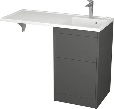 Тумба с умывальником Veneciana Torre 45 с 2-мя ящиками + Paola Magenta 110 Правый (графит)