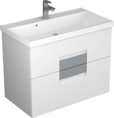 Тумба с умывальником Veneciana Vetro 80 с 2-мя ящиками + Florentina Астория 800 (серый шелк)