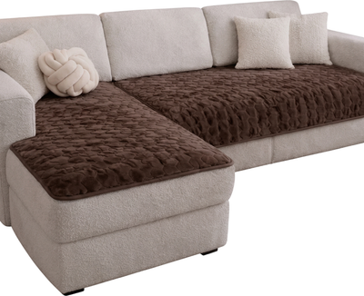 Комплект накидок на диван Павлина Дивандек (2шт, кубики/шоколад)