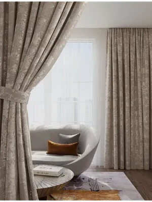Комплект штор Mio Tesoro Мрамор 150x240 (2шт, бежевый)