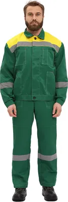 Комплект рабочей одежды УРСУС Легион КОС817-125 (темно-зеленый/желтый, 56-58/170-176)