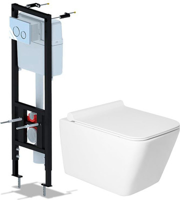 Унитаз подвесной с инсталляцией Saniteco KW-9004W + Ани Пласт WCP4131