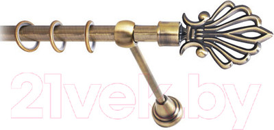 Карниз для штор Lm Decor Веер 006 1р гладкий (антик, 2м)