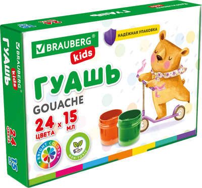 Гуашь Brauberg Kids / 192688 (24цв)