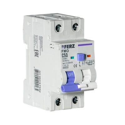 Дифференциальный автомат Dr.Ferz FMO-EL-1P+N 50A 30mA 6kA AC C 2M / 22100216FERZ