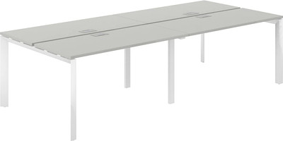 Комплект письменных столов Norden 280х143.8х75 / PR.255.SH.P59.WH (белый/серый бархат)