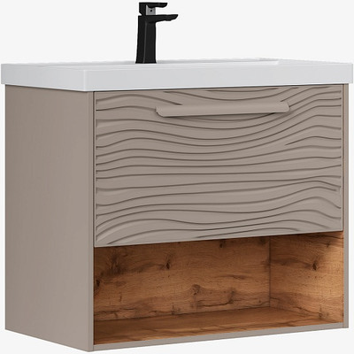 Тумба с умывальником EQUIL Gleam 80.1Y с нишей / tpGLEAM80.1Y.N-34 + Volna Prime 80 (подвесная)