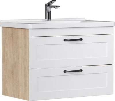 Тумба с умывальником EQUIL Lago 80.2Y + Kirovit Фостер 80 (4640021064733) (подвесная)