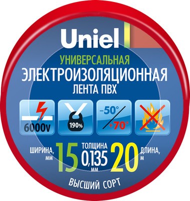 Изолента Uniel UIT-135P 20/15/01 / 04487