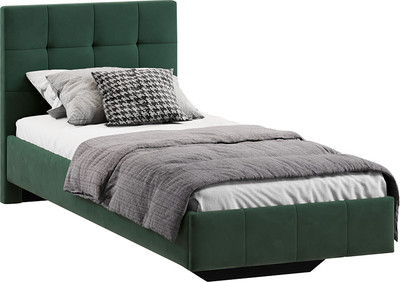 Односпальная кровать ТриЯ Эмма 800 Тип 1  (велюр Confetti Deep forest)
