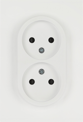 Розетка ЭРА Arktik 16-2107-08 2X2P 16А-250В / Б0071688 (белый матовый)