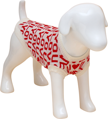 Свитер для животных Пижон I Love You / 10572166 (L, белый/красный)