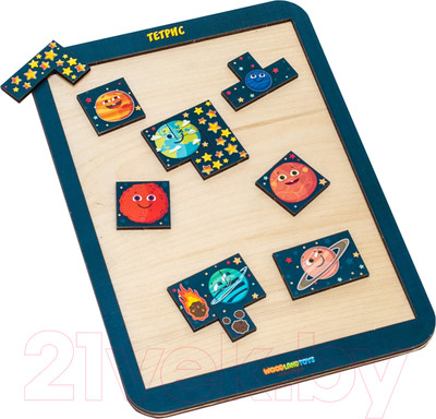 Развивающая игрушка WoodLand Toys Тетрис большой. Космос / 065113