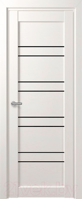 Дверь межкомнатная Deform D15 ДО 60x200 (дуб шале снежный/Lacobel черный)