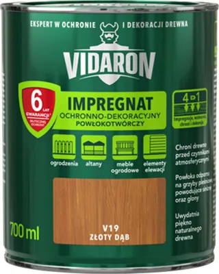 Защитно-декоративный состав Vidaron V19 / 91020783 (дуб золотой, 700мл)