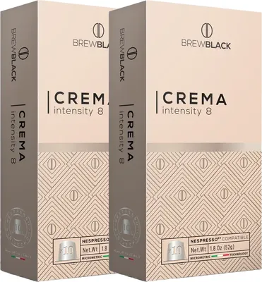 Кофе в капсулах Carraro Brew Black Crema стандарта Nespresso / 150119 (2 пачки, 10x5.2г)