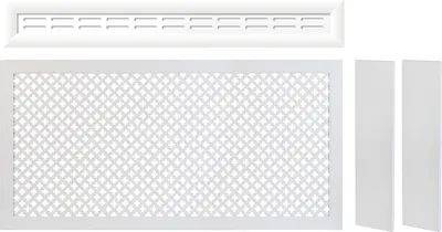 Экран для радиатора Стильный Дом De Luxe Готико 120х60см (с крышкой и боковинами, белый)