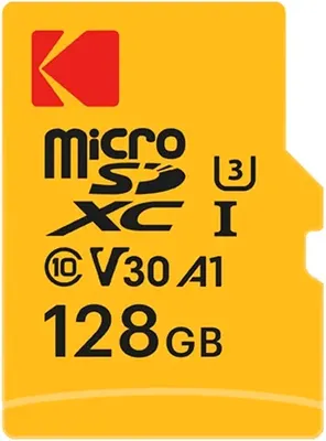 Карта памяти Kodak MicroSDXC 128GB UHS-I U3/V30/A1 / EKMSDM128GXCU3KWAY (с адаптером)