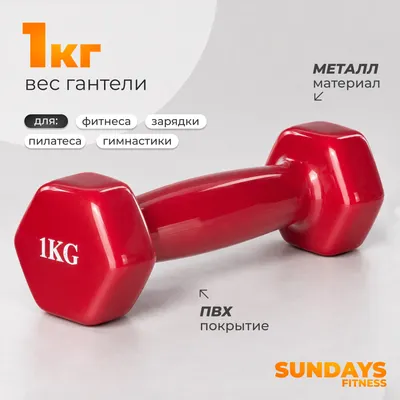 Гантель Sundays Fitness WD1451 (1кг, красный)
