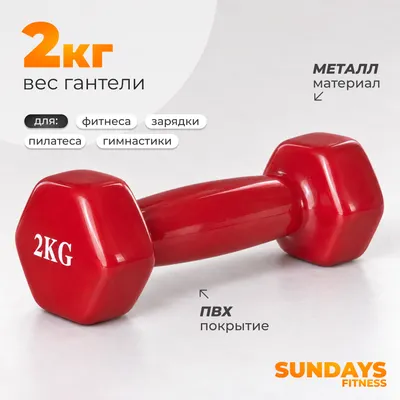 Гантель Sundays Fitness WD1452 (2кг, красный)
