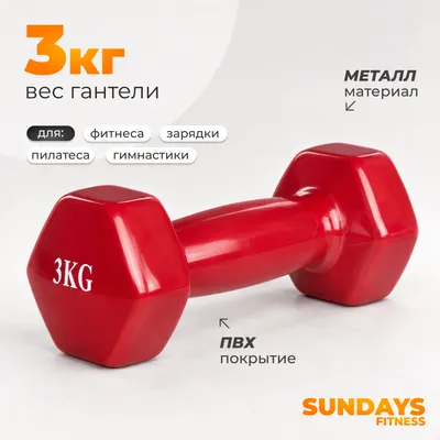 Гантель Sundays Fitness WD1453 (3кг, красный)
