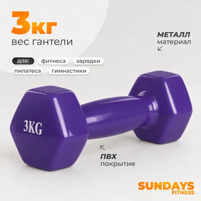 Гантель Sundays Fitness WD1453 (3кг, фиолетовый)