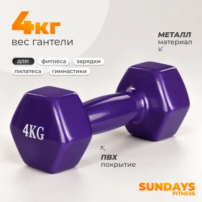 Гантель Sundays Fitness WD1454 (4кг, фиолетовый)