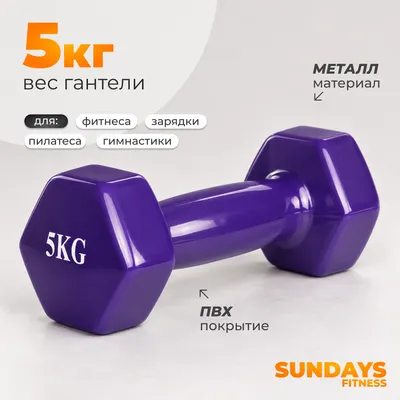 Гантель Sundays Fitness WD1455 (5кг, фиолетовый)