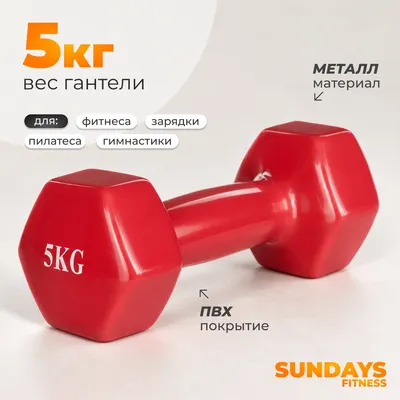 Гантель Sundays Fitness WD1455 (5кг, красный)