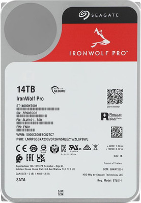 Жесткий диск Seagate Ironwolf Pro 14ТБ (ST14000NT001)