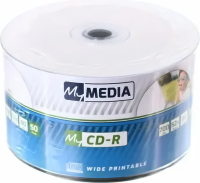 Набор дисков CD-R MyMedia 700МБ 52x / 69206 (50шт, Pack Wrap Printable)