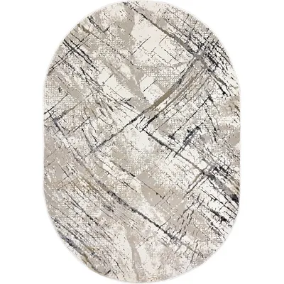 Ковер Behram Vegas T3746RE-CREAM-D.GREY-OVAL (1.6x2.3)