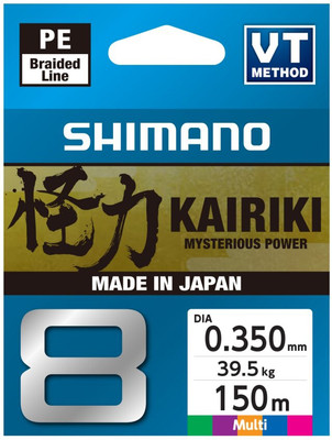Леска плетеная Shimano Kairiki 8 0.35mm 39.5kg Multi color / 59WPLA68R2A (300м)