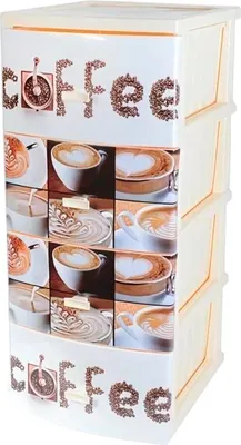 Комод пластиковый Русспласт Декор Кофе / РП-451-ДКСК (слоновая кость)
