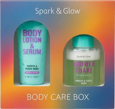 Набор косметики для тела Spark&Glow с ароматом папайи и персика Гель для душа+Лосьон для тела (300мл+200мл)