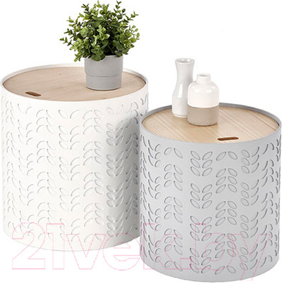 Комплект журнальных столиков Halmar Alba (белый матовый/серый матовый)