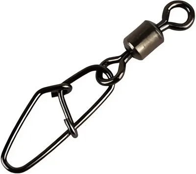 Набор застежек рыболовных RUZZA Rolling Swivel w/Hooked Snap Black №6 / RRSWHSB6-10 (10шт)